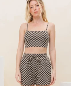 Pretty Garbage New Arrivals Checkered Print Shorts