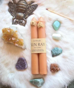 Lit Rituals Large 'Sun Ray' Beeswax Altar Candles New Arrivals