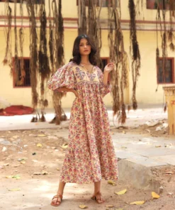 The Fox And The Mermaid Block Print Dress Womens