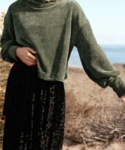 If She Loves New Arrivals Chenille Cropped Turtleneck