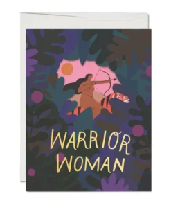 Red Cap Cards Warrior Woman Greeting New Arrivals
