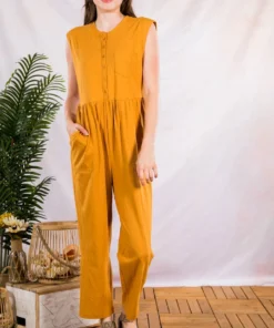 Very J Womens Marigold Jumpsuit