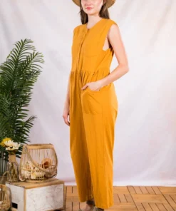 Very J Womens Marigold Jumpsuit