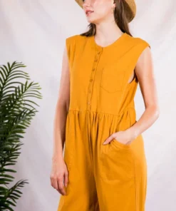 Very J Womens Marigold Jumpsuit