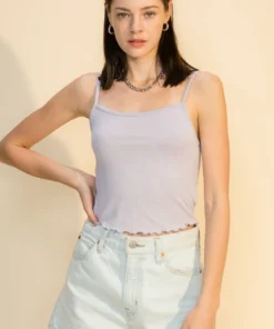 Double Zero Womens Lettuce Hem Cropped Cami