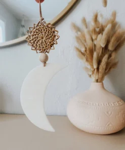 DayCrafter Sun + Moon Rattan Essential Oil Diffuser Ornament