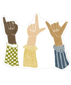Quiet Lines New Arrivals Sign Language Love Sticker