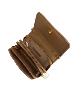 New Arrivals Melie Bianco Giselle Quilted Vegan Crossbody Bag In Mocha