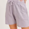 Mono B Mineral Washed Jacquard Shorts Lilac