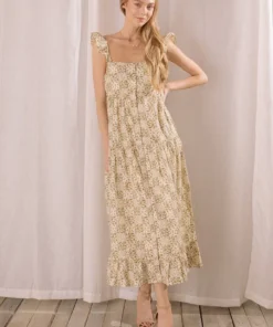 Womens Storia Vintage Floral Midi Dress