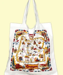 Red And White Kitchen New Arrivals Oregon Map Tote