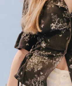 Love Fool Flutter Double Lace Up Blouse