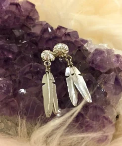 Thunderbird New Arrivals Marvin Arviso Double Feather Earrings